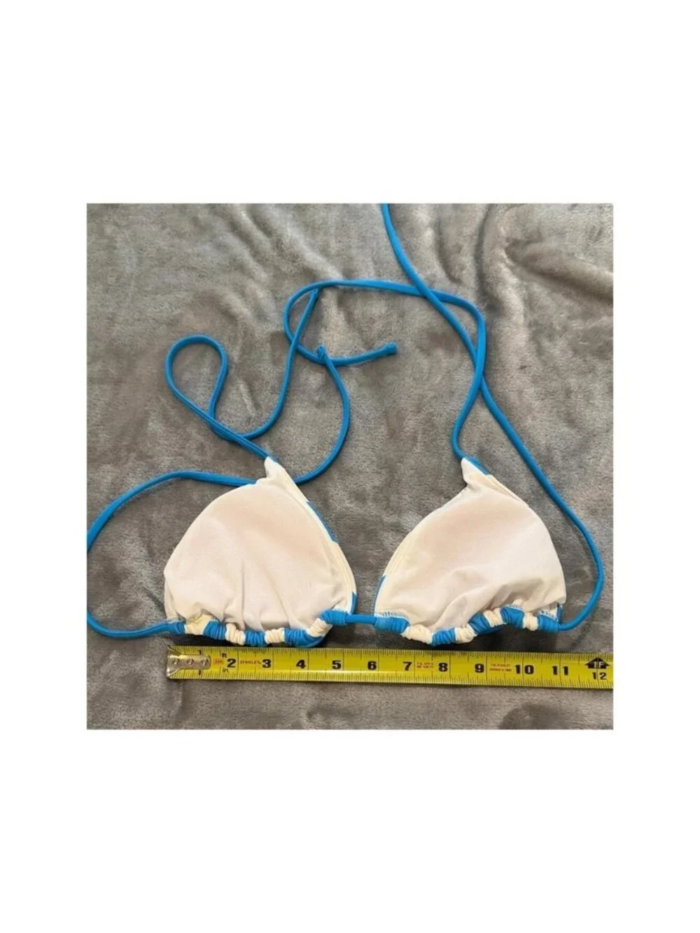 Blue & White Striped Triangle Bikini Top - Women - Picture 2 of 2